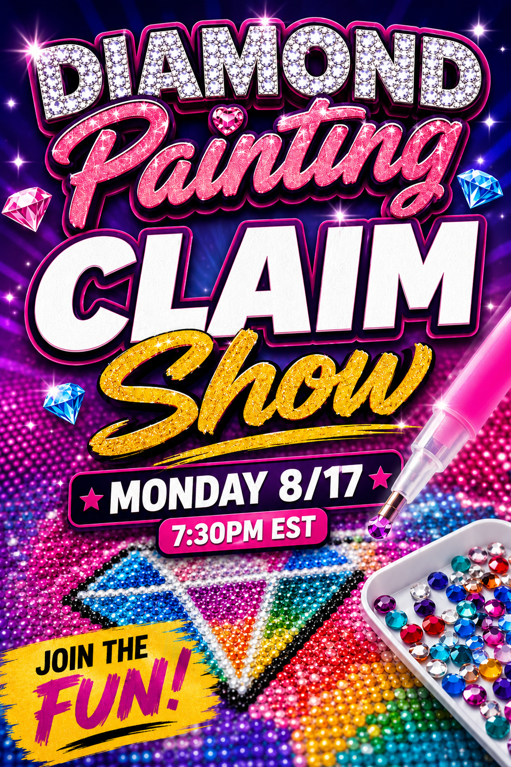 8/17 Diamond Painting CLAIMS - choose your name then checkout!