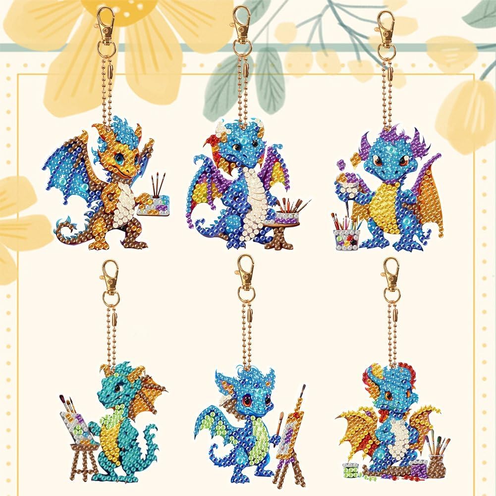 NEW Crafty Dragon Keychains - Set of 6