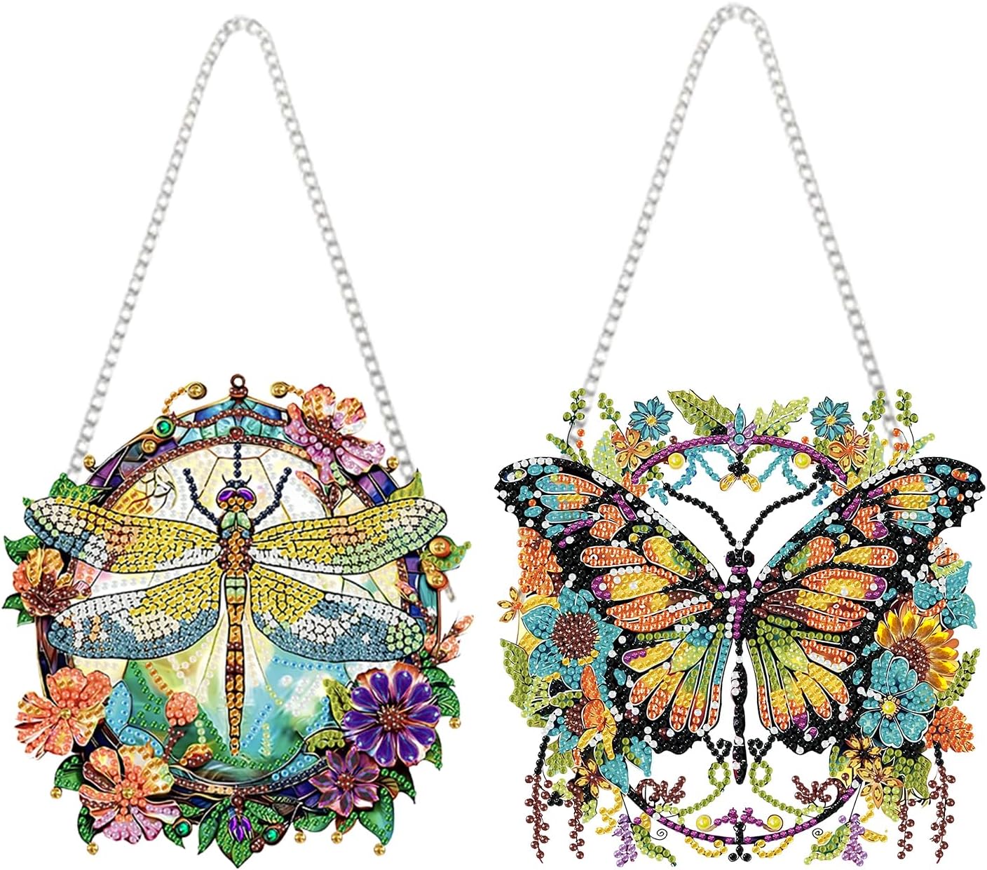 1/28/26: NEW SET of 2 (Butterfly & Dragonfly) Hanging Pendant - 8"