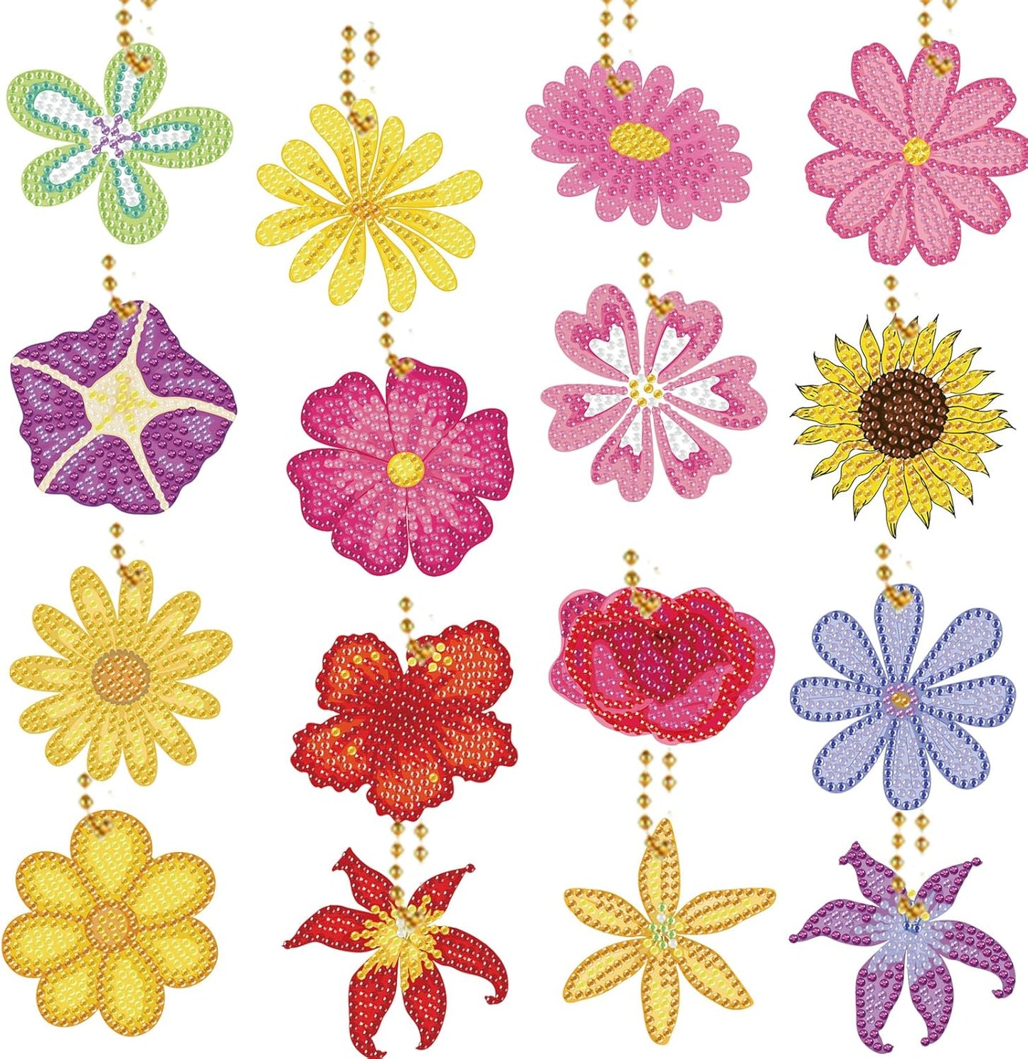 Flower Keychains - Set of 16