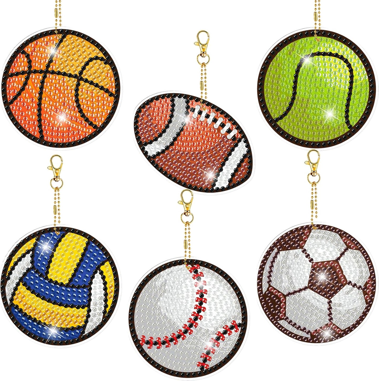 1/28/26: NEW Sports Balls Keychains - Set of 6