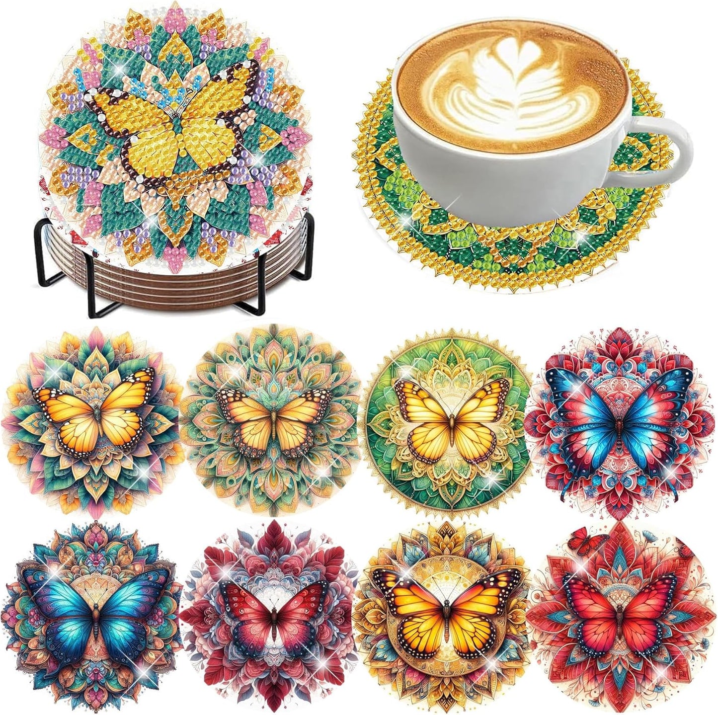 NEW Butterfly Coasters - Set of 8