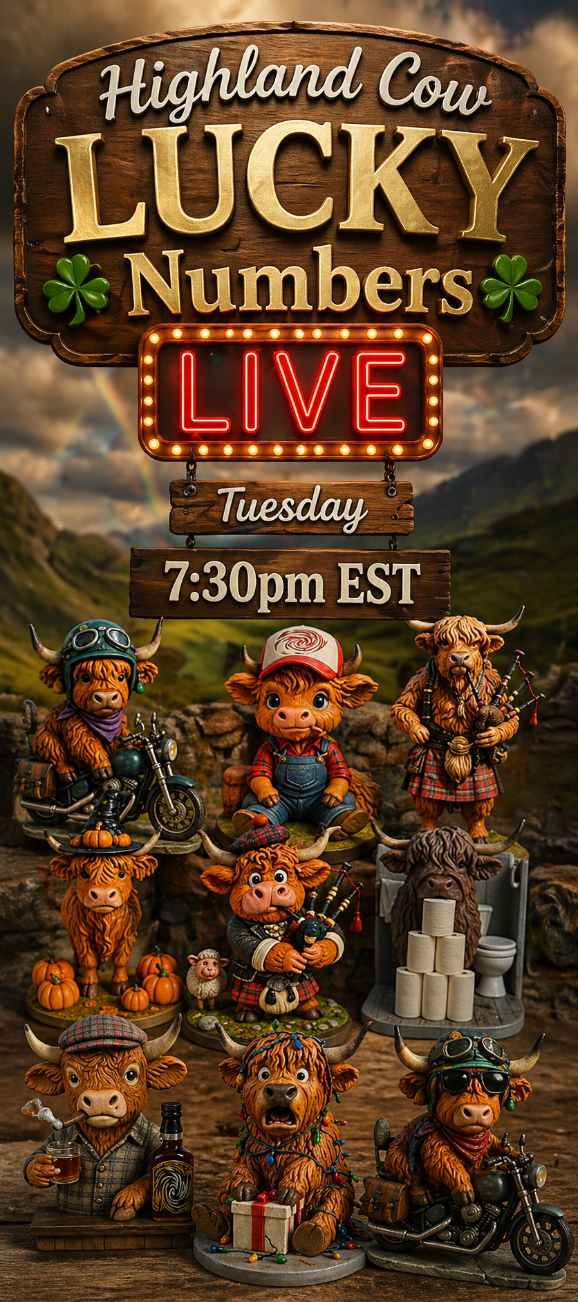 Highland Cow LUCKY Numbers - LIVE Tuesday 5/5 8:30p EST