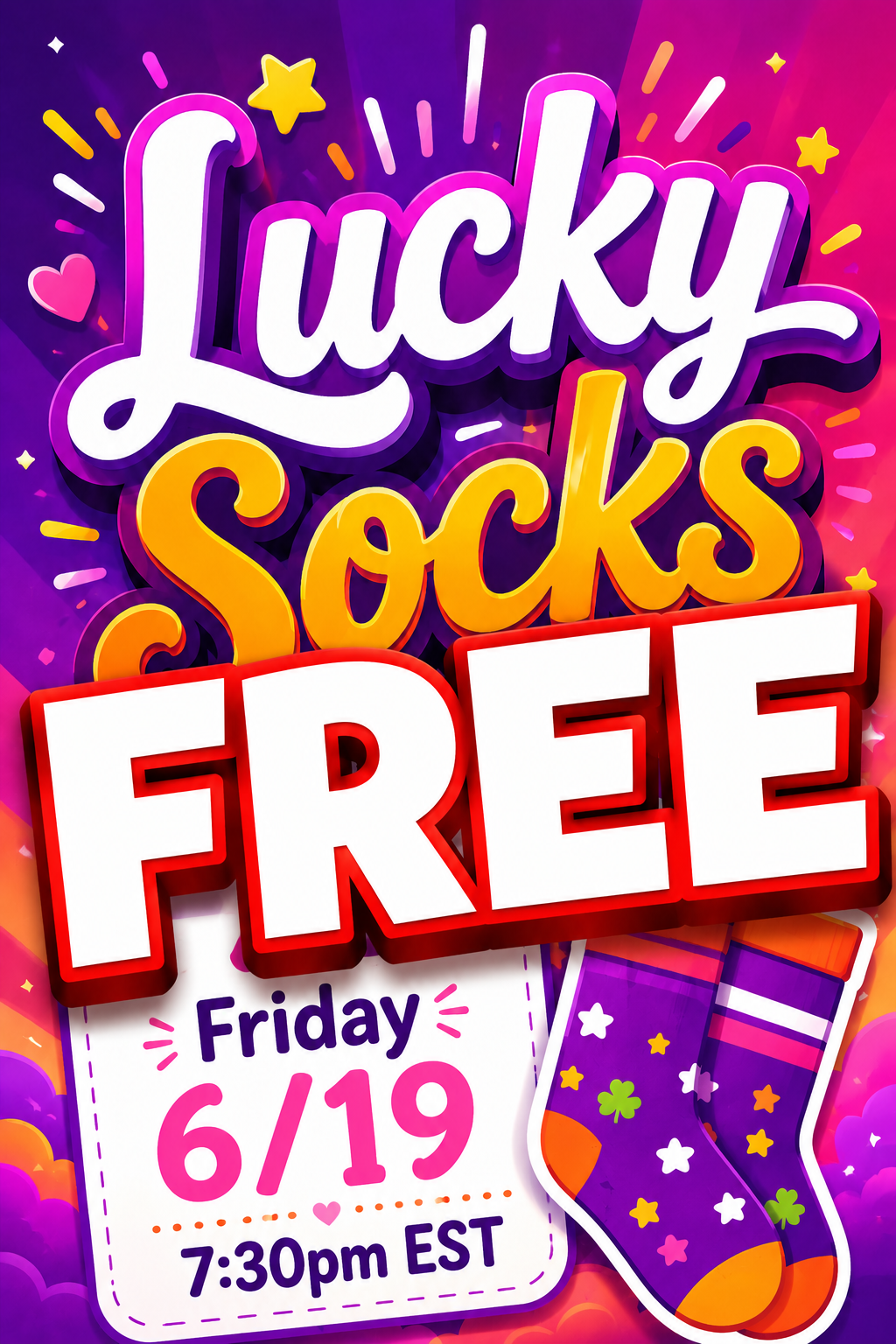 Get a FREE SOCK game with purchase of Wednesday DP game & Thursday mini game!