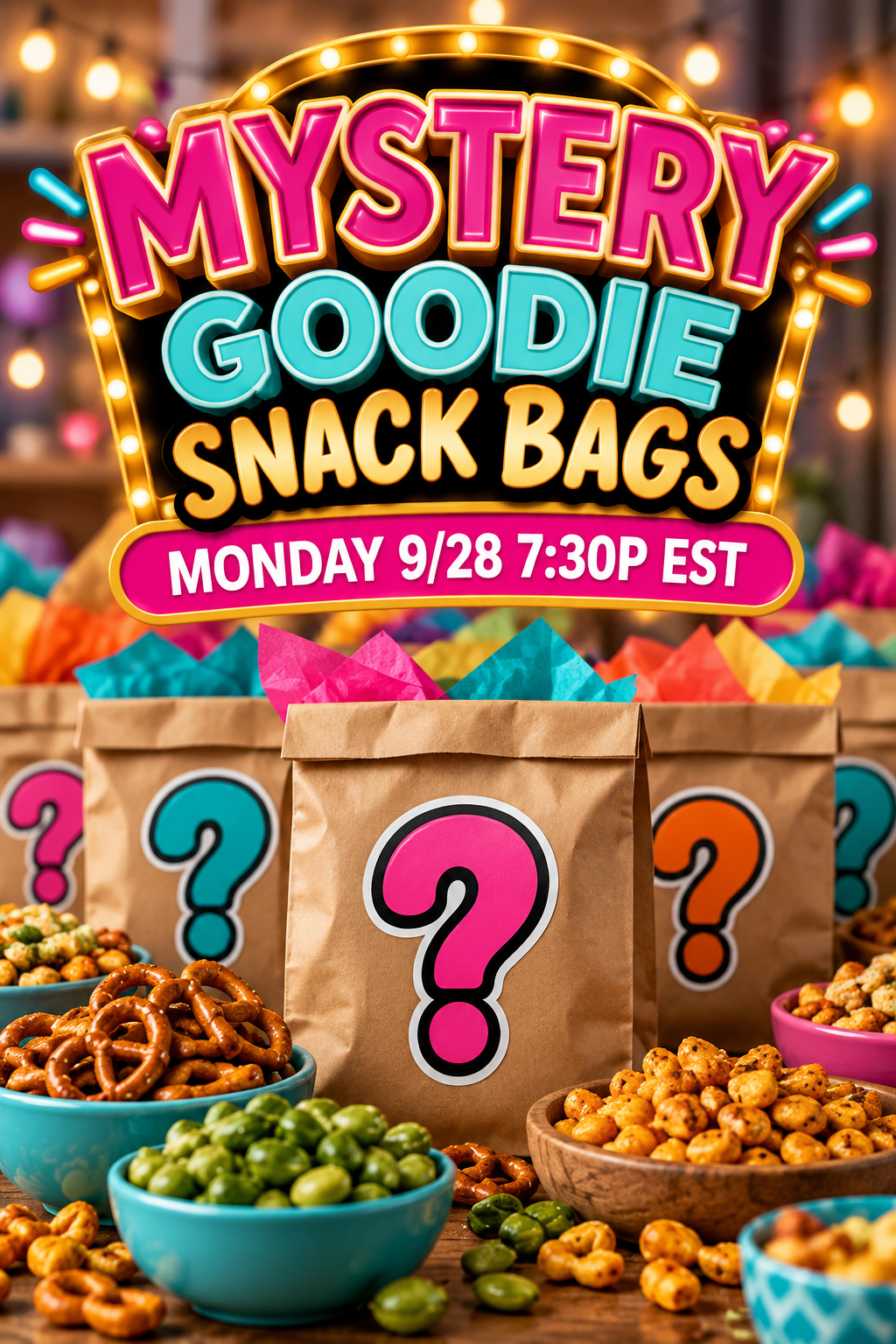 SNACK Goodie Bags - Monday 9/28 7:30pm EST