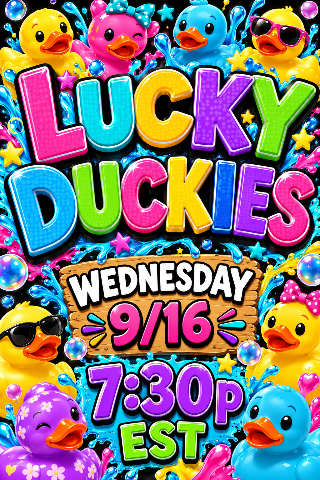 Lucky Duckies - LIVE Wednesday 9/16 7:30p EST