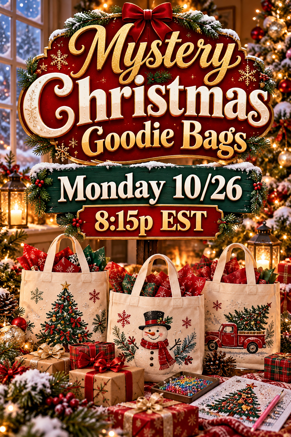 MYSTERY Christmas Diamond Painting Goodie Bags - LIVE Monday 10/26 8:15p EST