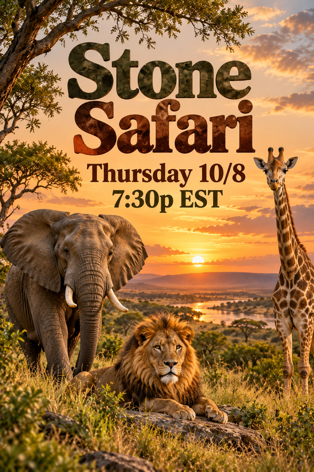 NEW! Stone Safari - LIVE Thursday 10/8 7:30p EST