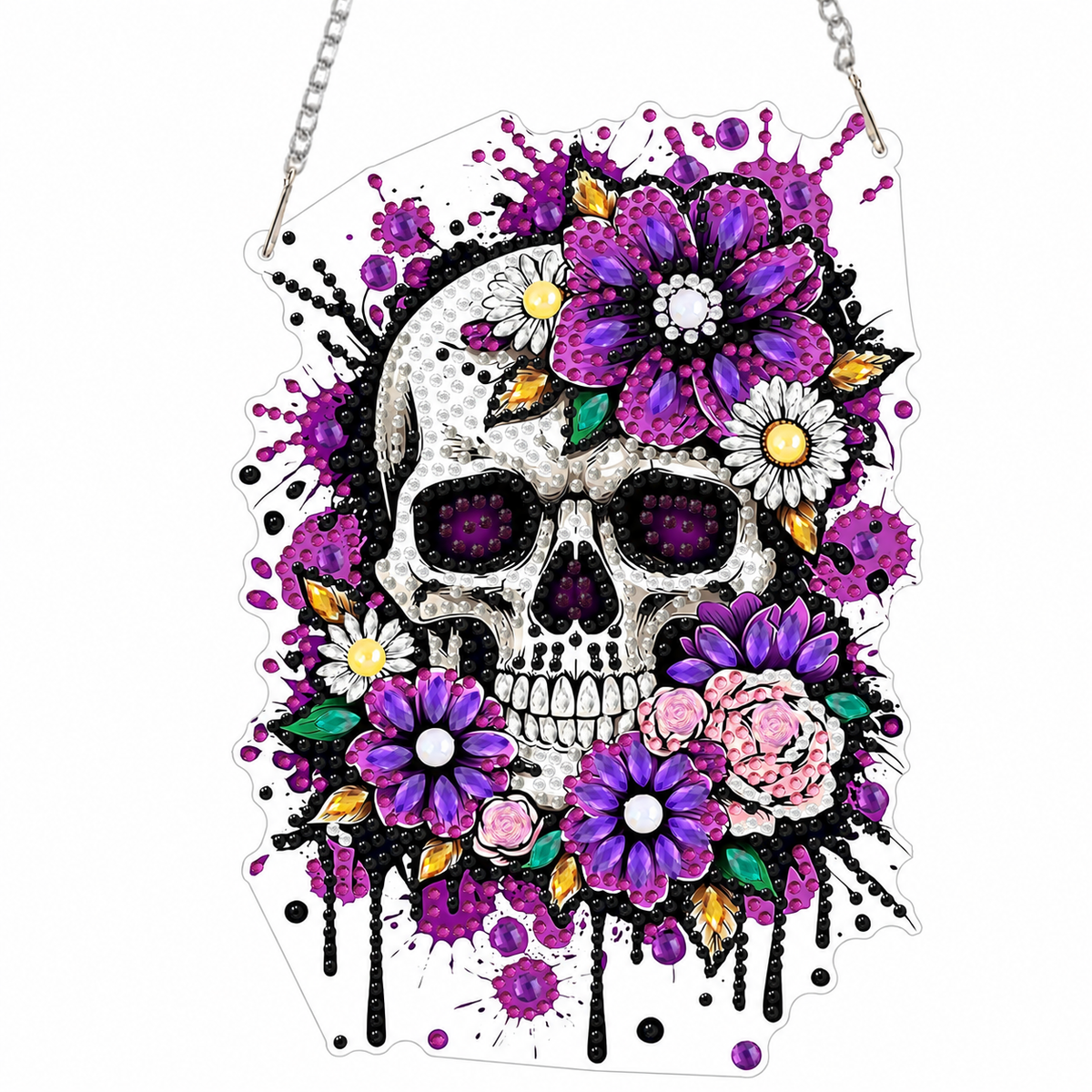 Skull Flowers Hanging (5.5”x8”)