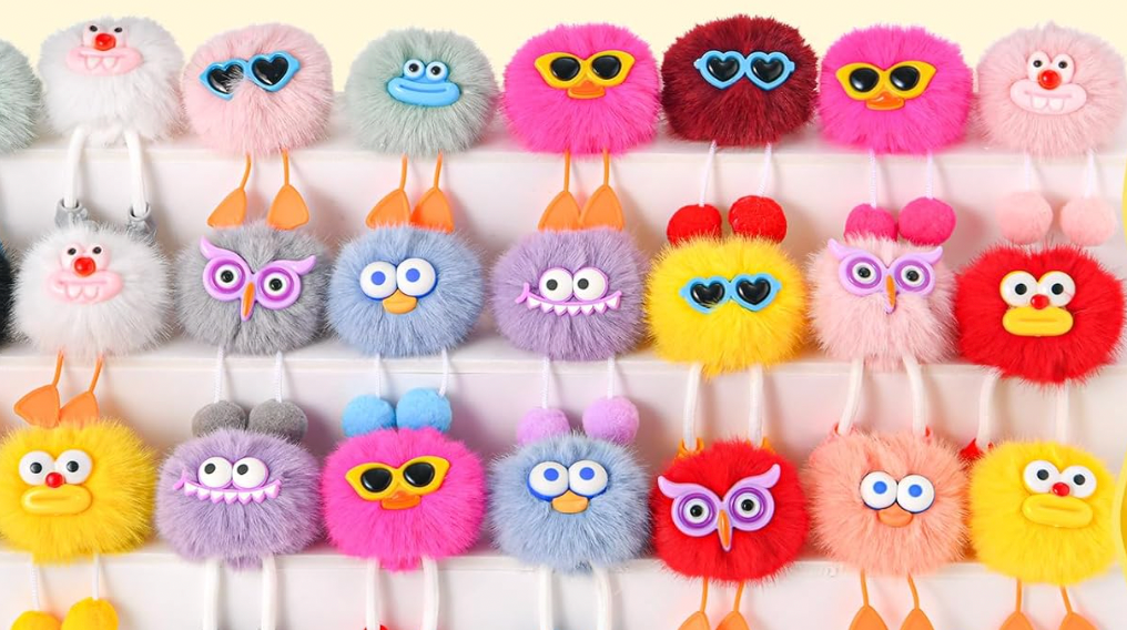 Fluffy Monster Keychains - Choose your Color - LUCKY LOOT!!