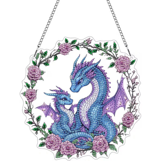 NEW Two Dragons Hanging Pendant