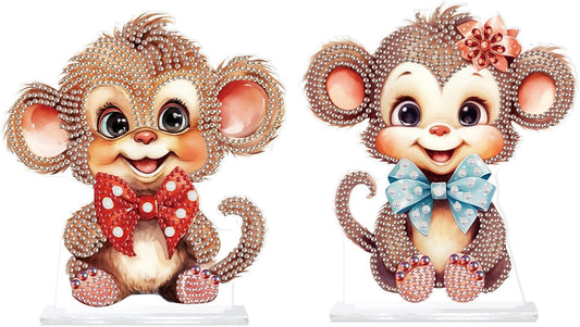4/14 #22: NEW Set of 2 Monkeys 5.5"