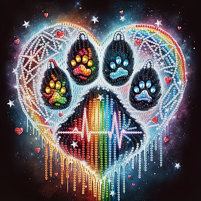 NEW Paw Heart (Partial) 9.5"x9.5"