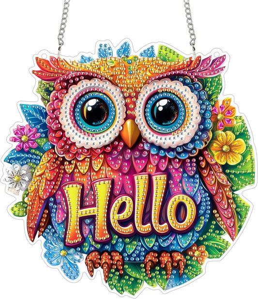 #17: NEW Hello Owl Hanging Decor - 7.5"