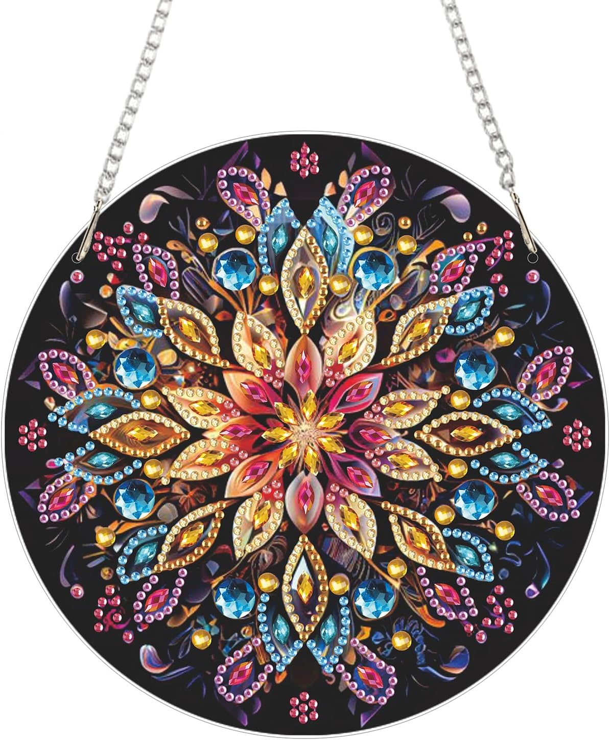 NEW Mosaic on Black Hanging Pendant - 7"