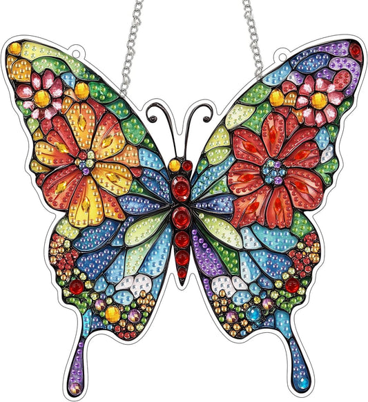 NEW Colorful Butterfly Hanging Pendant - 7"