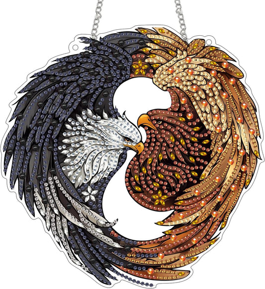 NEW Two Eagles Hanging Pendant - 7"