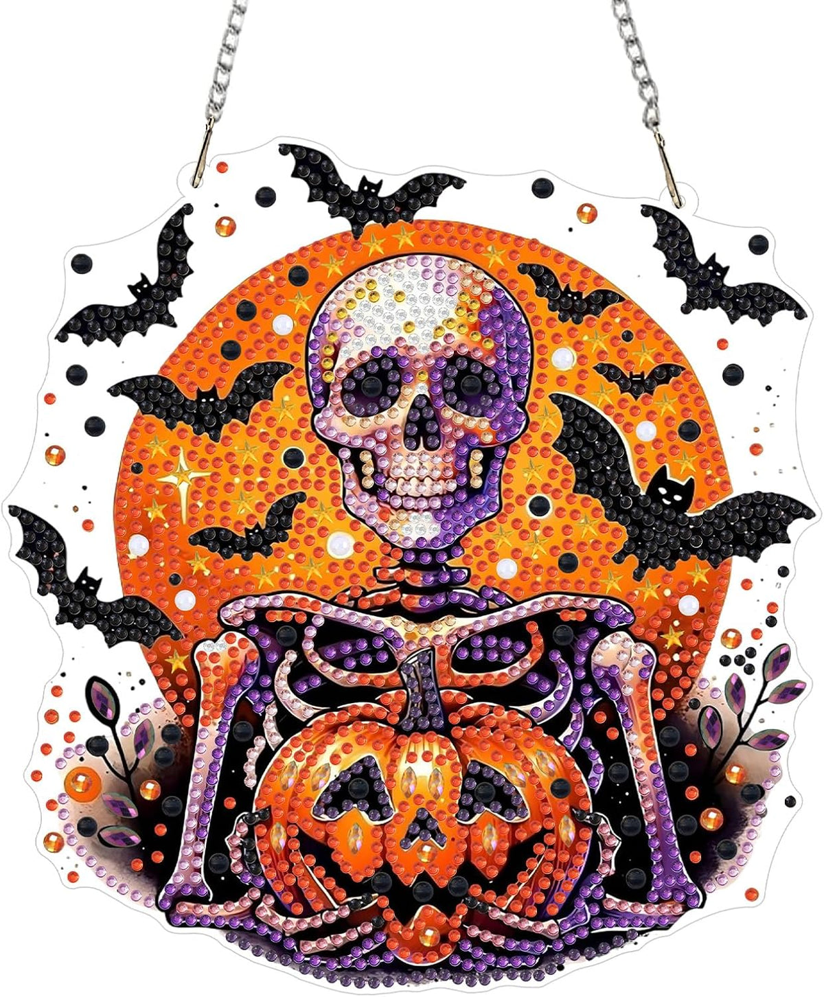 Pumpkin Skeleton Hanging (8”x7”)