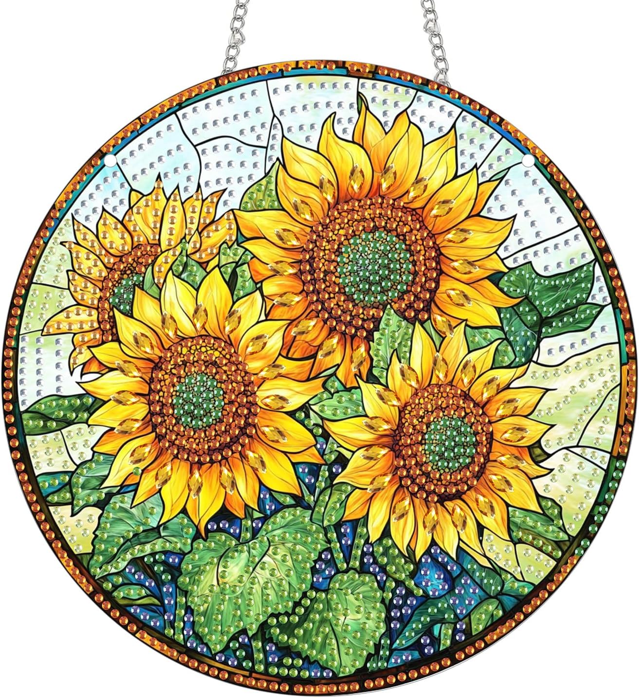 NEW Four Sunflowers Hanging Pendant - 7"