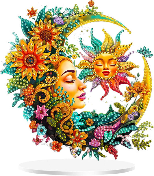 NEW Sun & Moon Women Tabletop Decor 7"x7"