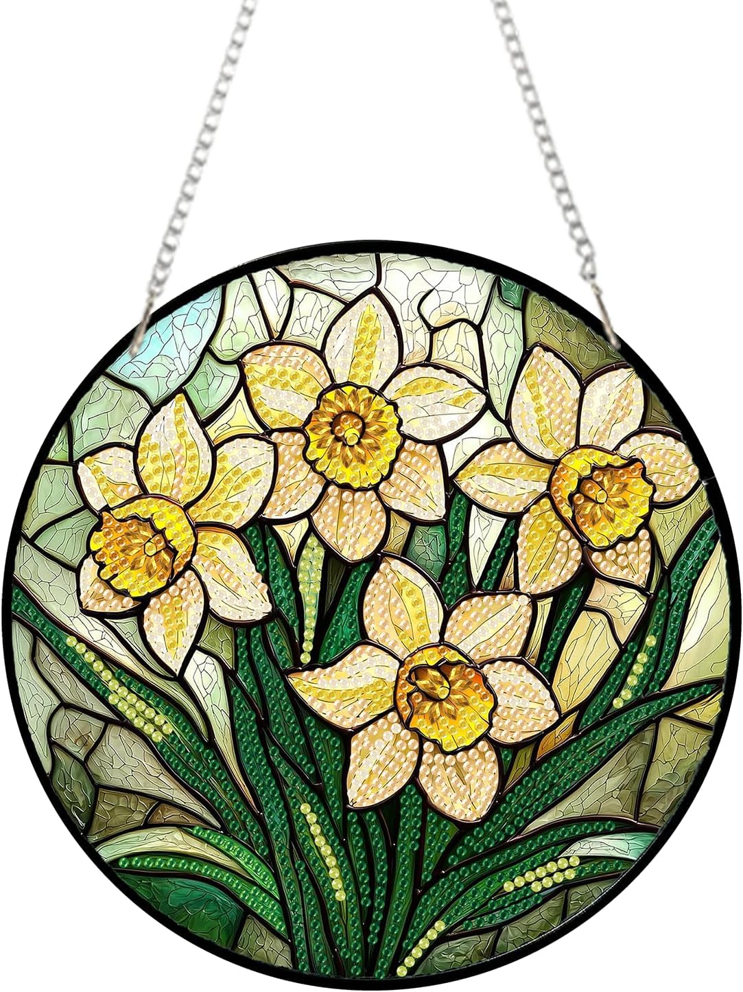 NEW Daffodils Hanging Diamond Painting Kit 7.5"x7.5"