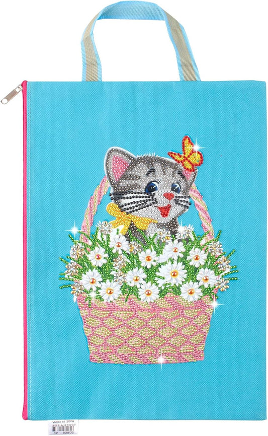 NEW Cat in Basket Tote Bag - 9.5"x13.5"
