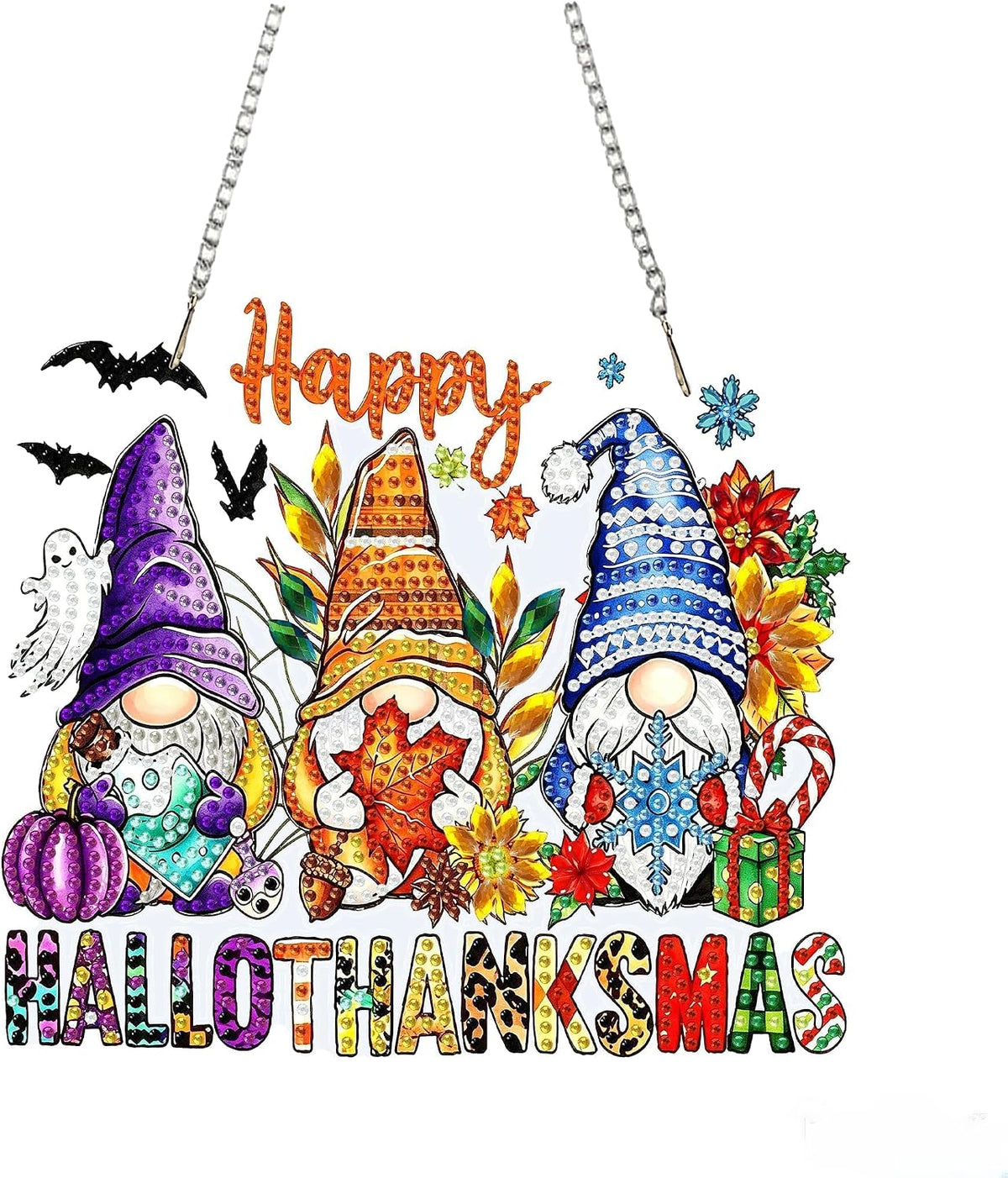 Happy HalloThanksMas Hanging (7”x7.75”)