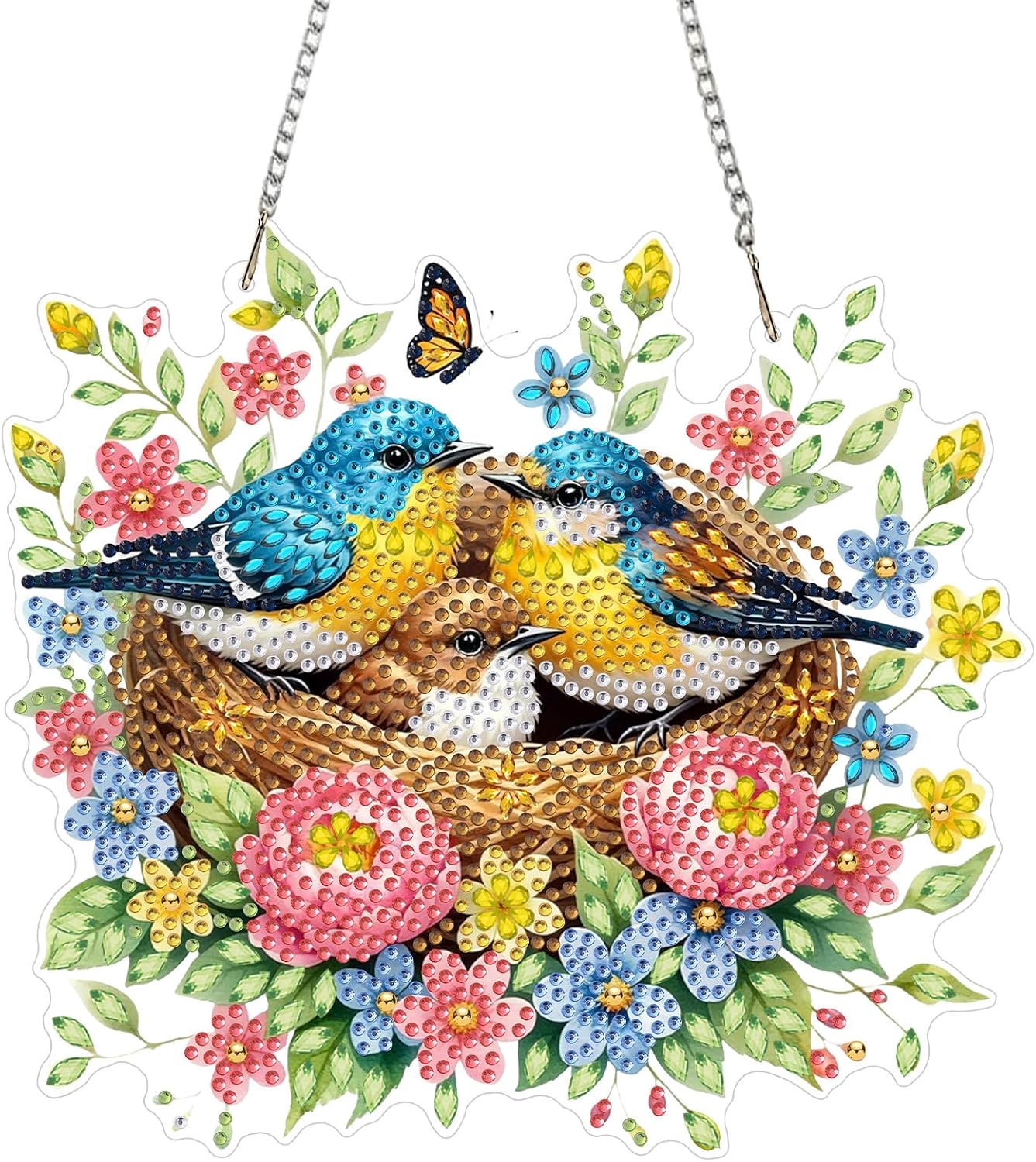 NEW Bird Nest Hanging Pendant - 7"x8"