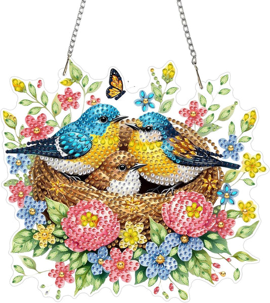 NEW Bird Nest Hanging Pendant - 7"x8"