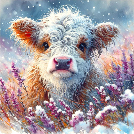 NEW Fluffy Cow (Full drill - round diamonds) 10"x10"