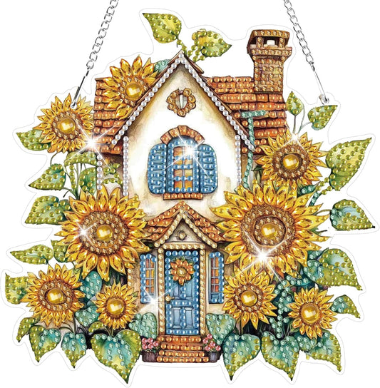 NEW Sunflower House Hanging Pendant - 7.5"