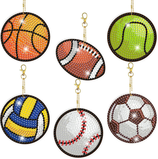 1/28/26: NEW Sports Balls Keychains - Set of 6