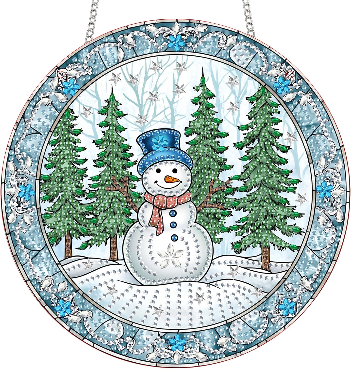 NEW Snowman Hanging Diamond Painting Kit 8"x8"