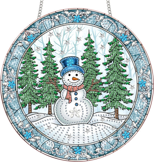 NEW Snowman Hanging Diamond Painting Kit 8"x8"