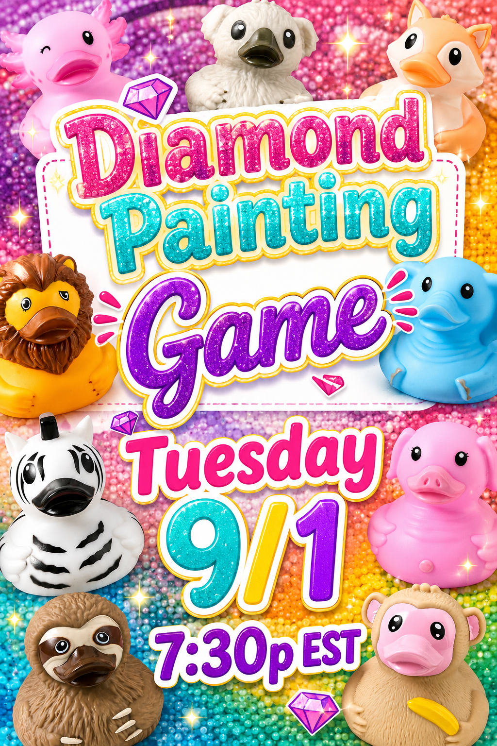 Diamond Painting GAME - LIVE Tuesday 9/1 at 7:30p EST