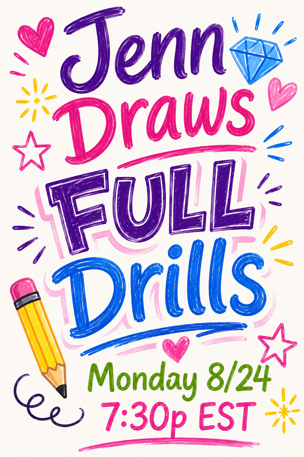 Diamond Painting Full Drill GAME Jenn Draws - Monday 8/24 7:30p EST