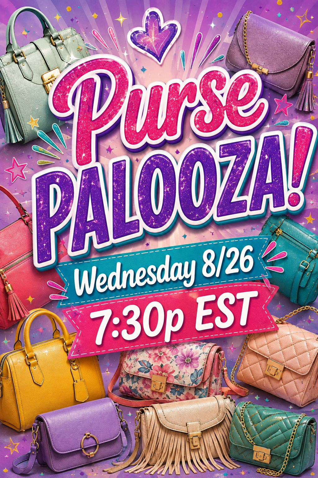 PursePALOOZA - LIVE Wednesday 8/26 at 7:30p EST