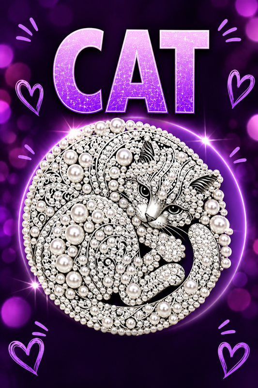 Cat PEARL Kit on Black - 6"x6"