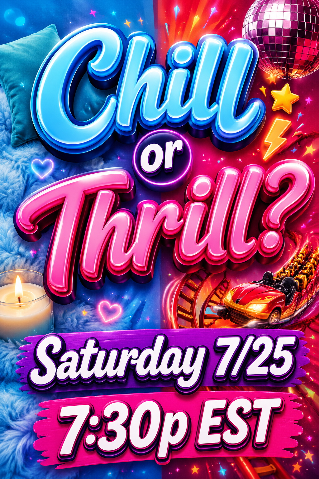 CHILL or THRILL?! BIG Goodies Game - Saturday 7/25 at 7:30p EST