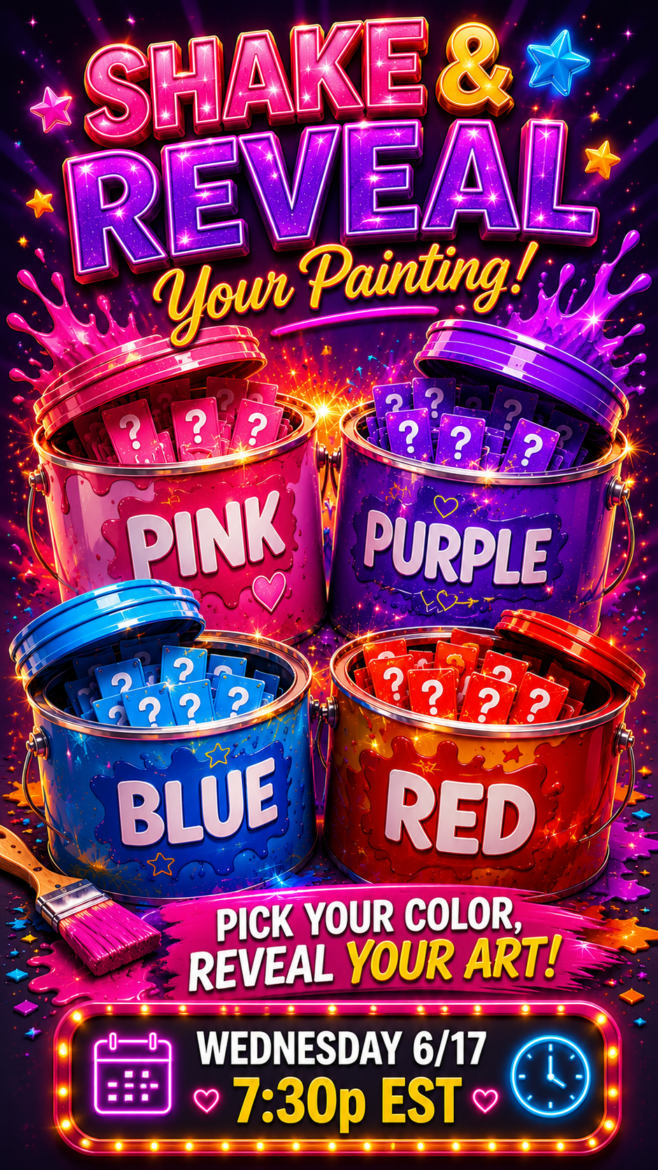PICK A PAINT CAN! Diamond Painting Game - Wednesday 6/17 at 7:30p EST