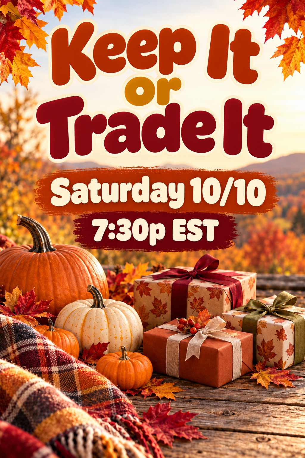 Keep It or Trade It (FALL Edition) - LIVE Saturday 10/10 at 7:30p EST
