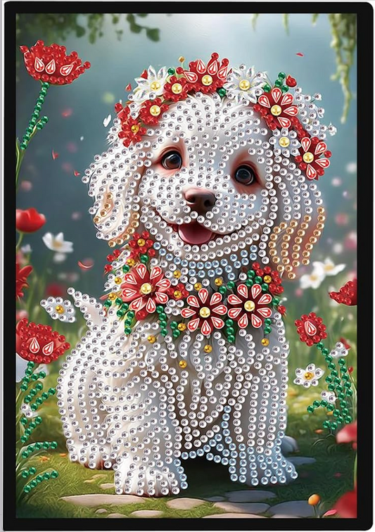 #21: NEW Red Flower Dog Notebook 6"x8"