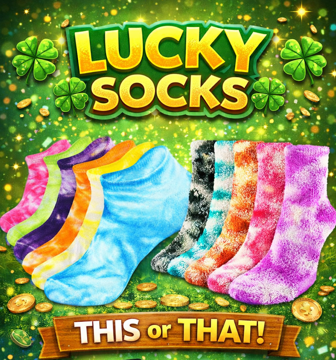 LUCKY SOCKS: Tie Dyed Edition - Includes a PRIZE! Sunday 3/15 at 7:30p EST