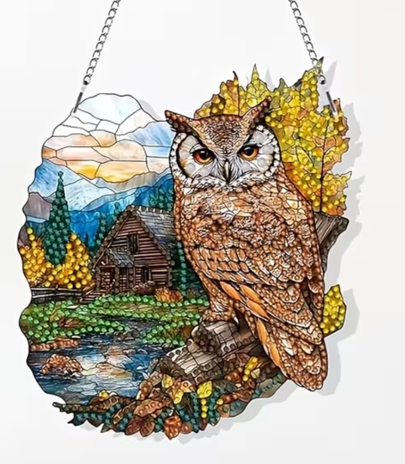 NEW Cabin Owl Hanging Pendant
