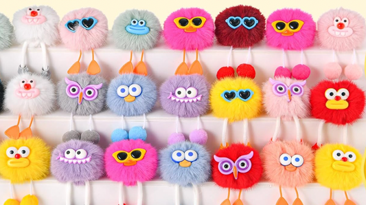 Fluffy Monster Keychains - Choose your Color - LUCKY LOOT!!